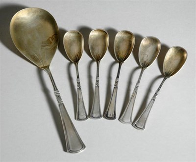 Lot 4695 - German 800 Silver Thirteen-Piece Ice Cream Set...