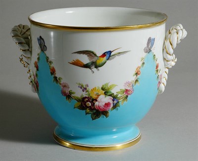 Lot 4699 - English Porcelain Cachepot Height 7 inches.