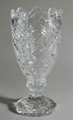 Lot 4701 - Waterford Style Crystal Vase Height 13 inches.