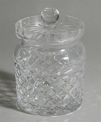 Lot 4702 - Waterford Style Crystal Biscuit Barrel Height...