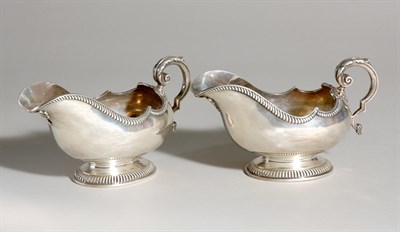 Lot 4705 - Pair of English Silver Sauceboats Birmingham...