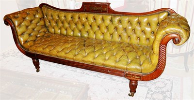Lot 550 - William IV Leather Upholstered Brass Inlaid...