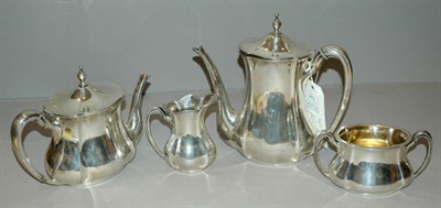 Lot 4272 - German Silver Four-Piece Coffee and Tea...
