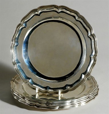 Lot 4294 - Set of Six Continental Silver Dinner Plates...