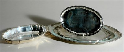 Lot 4301 - Group of Six German Silver Serving Trays Total...