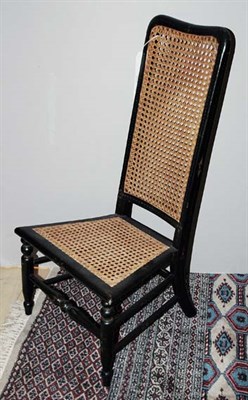 Lot 4488 - Black Painted and Caned Child's Side Chair