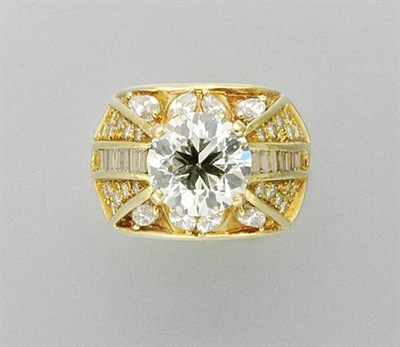 Lot 3359 - Gold and Diamond Ring