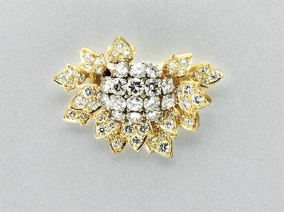 Lot 3340 - Diamond Flower Brooch