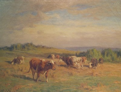Lot 37 - William Henry Howe American, 1846-1929 Cows in...