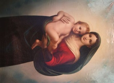 Lot 60 - After Raphael Sistine Madonna Oil on canvas 39...