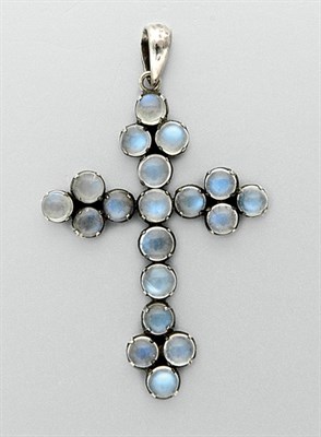Lot 3332 - Antique Moonstone Cross Pendant