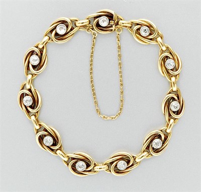 Lot 3380 - Gold, Platinum and Diamond Bracelet