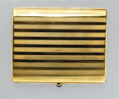 Lot 3387 - Gold and Cabochon Sapphire Case