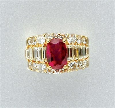 Lot 3388 - Ruby and Diamond Ring