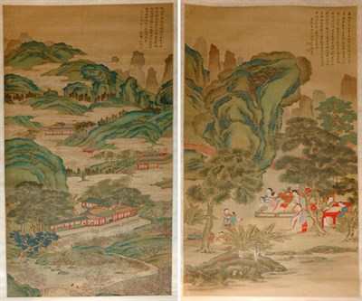 Lot 4259 - Two Chinese Generic Scene Scrolls