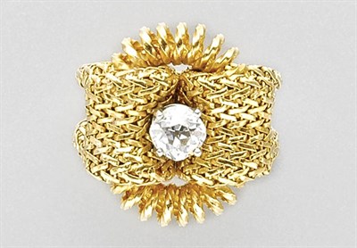 Lot 3281 - Gold and Diamond Bow Ring