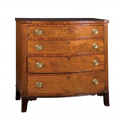 Lot 262 - Federal Mahogany Bow Front Chest of Drawers...