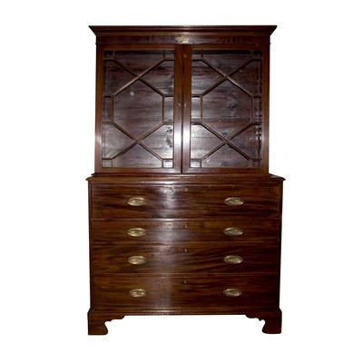 Lot 314 - George III Mahogany Secretary Bookcase Height...