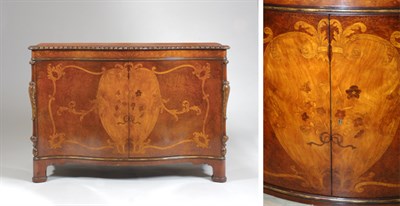 Lot 435 - George III Style Burl Walnut Marquetry Inlaid...