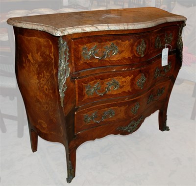 Lot 419 - Louis XV Style Marble Top Marquetry Inlaid...
