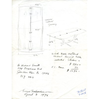 Lot 286 - George Nakashima American, 1905-1990 Conoid...