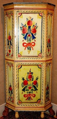 Lot 415 - French Verre Eglomise Paneled Painted Corner...