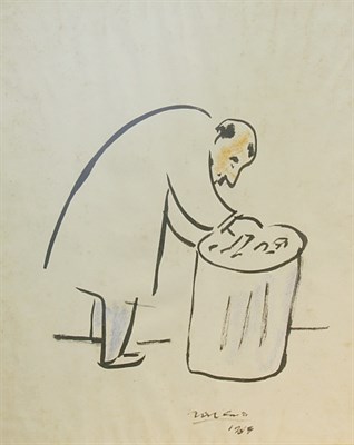 Lot 3087 - Sorriano 20th Century Man at a Garbage Can and...