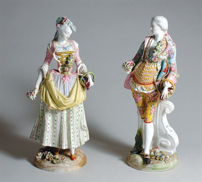Lot 484 - Pair of Meissen Style Porcelain Figures Height...