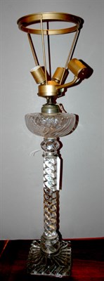 Lot 4202 - Baccarat Style Leaded Glass Three-Light Lamp...