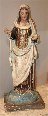 Lot 297 - Polychrome Painted Carved Wood Figure of The...