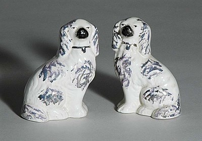 Lot 425 - Pair of Staffordshire Pottery Spaniels Height...