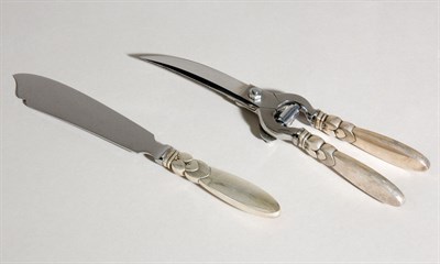 Lot 4710 - Georg Jensen Sterling Silver Cake Knife and...