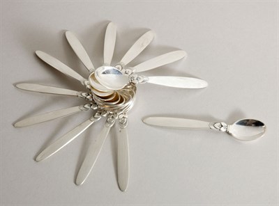 Lot 4726 - Set of Twelve Georg Jensen Sterling Silver...