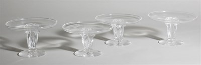 Lot 4729 - Set of Four Steuben Glass Compotes Height 4...