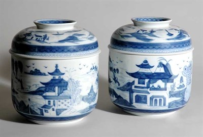 Lot 4730 - Pair of Mottahedeh Blue and White Porcelain...