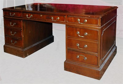 Lot 4204 - Georgian Style Mahogany Pedestal Desk Height...