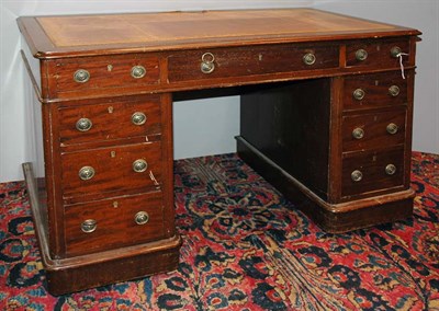 Lot 4306 - Georgian Style Leather Top Mahogany Pedestal...