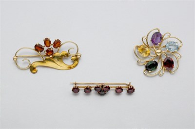 Lot 508 - Group of Gold and Gem-Set Jewelry and Wristwatch