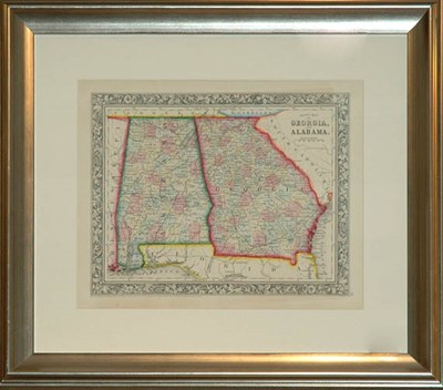 Lot 4121 - S. Augustus Mitchell COUNTY MAP OF GEORGIA,...