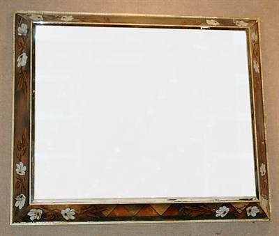 Lot 417 - Floral Decorated Mirror Framed Mirror Height...
