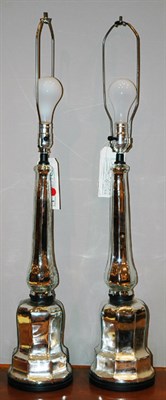 Lot 4304 - Pair of Mercury Style Glass Lamps Height 34...
