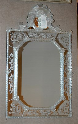 Lot 576 - Venetian Glass Mirror Framed Mirror Height 42...
