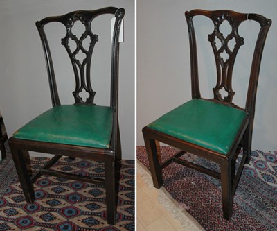 Lot 4491 - Pair of Georgian Mahogany Side Chairs 19th...
