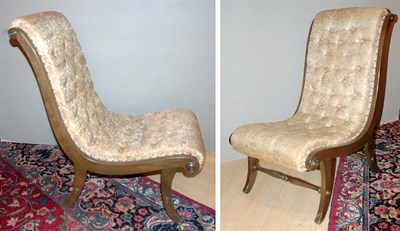 Lot 440 - Pair of Victorian Style Button Tufted...