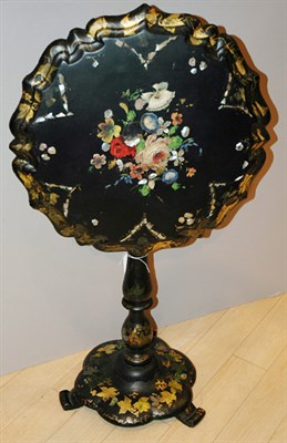 Lot 4502 - Victorian Mother-of-Pearl Inlaid Papier Mache...