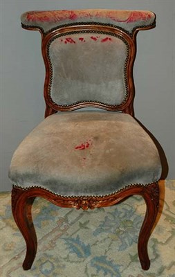 Lot 442 - Suede Upholstered Fruitwood Cock Fighting Chair