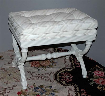Lot 318 - Neoclassical Style White Painted Stool Height...
