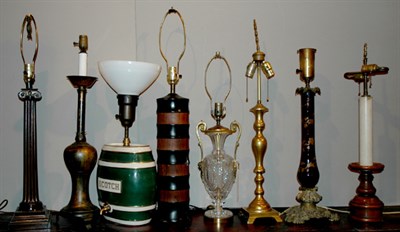 Lot 4175 - Miscellaneous Group of Eight Lamps Including...