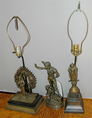 Lot 4186 - Three Asian Patinated-Metal Figures Including...