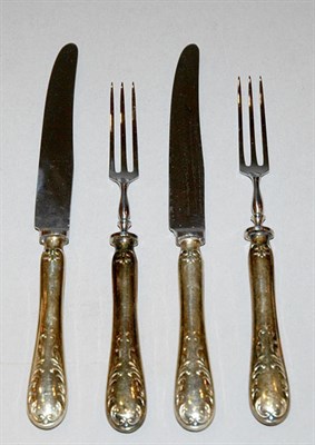 Lot 4284A - Gilt-Metal Handled Silver Plated Fruit Service...